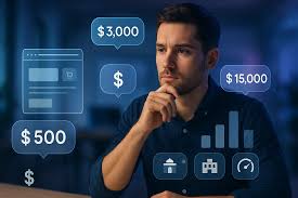 Ilustração sobre investimento em site profissional para empresas