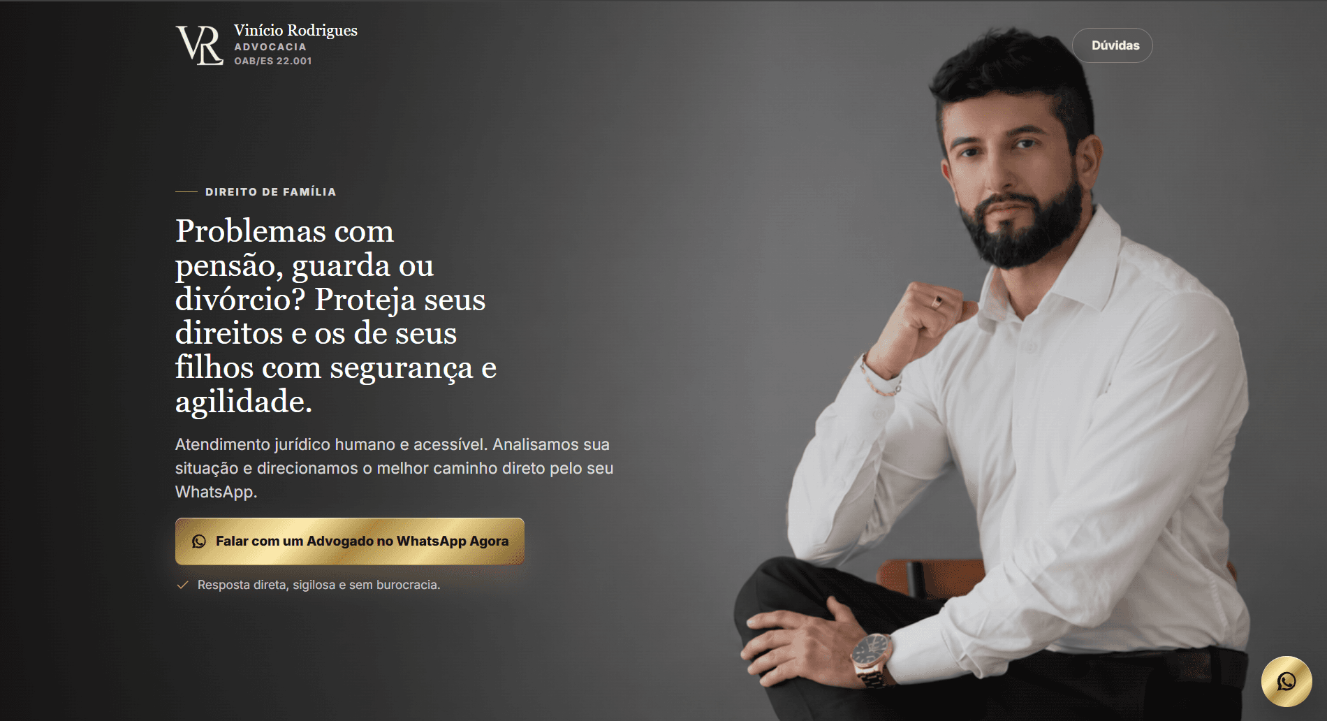 Capa da Landing Page de Direito de Família