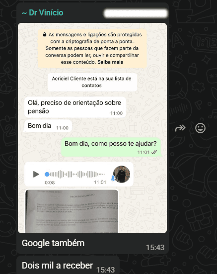 Evidência de resultado 1