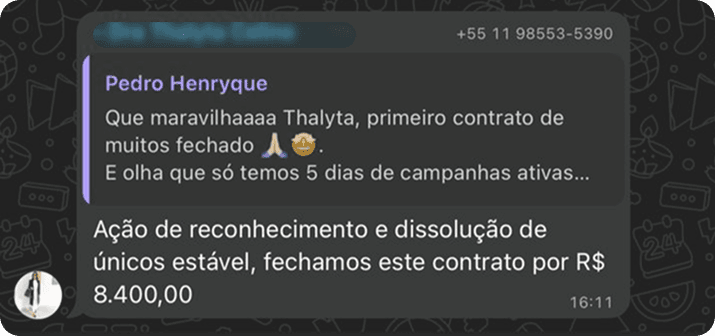 Depoimento de cliente
