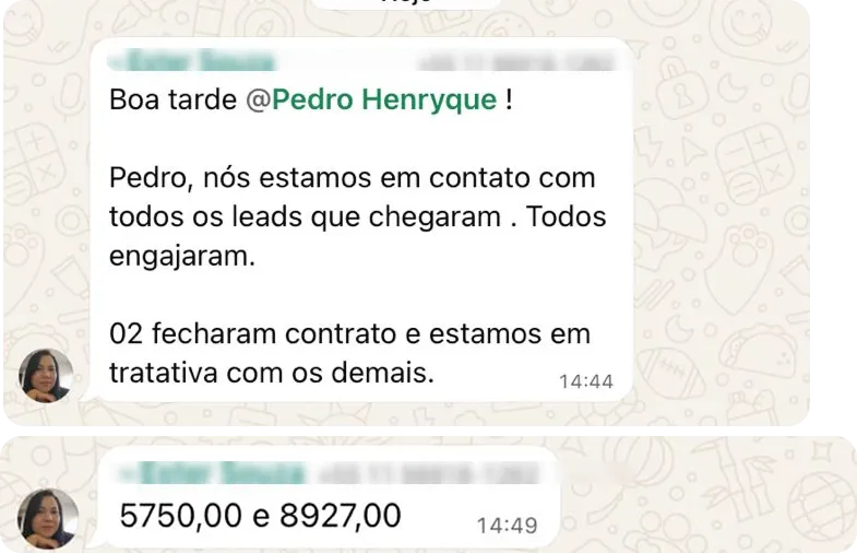 Testemunho Dra. Ester Souza - R$ 14,6k em contratos